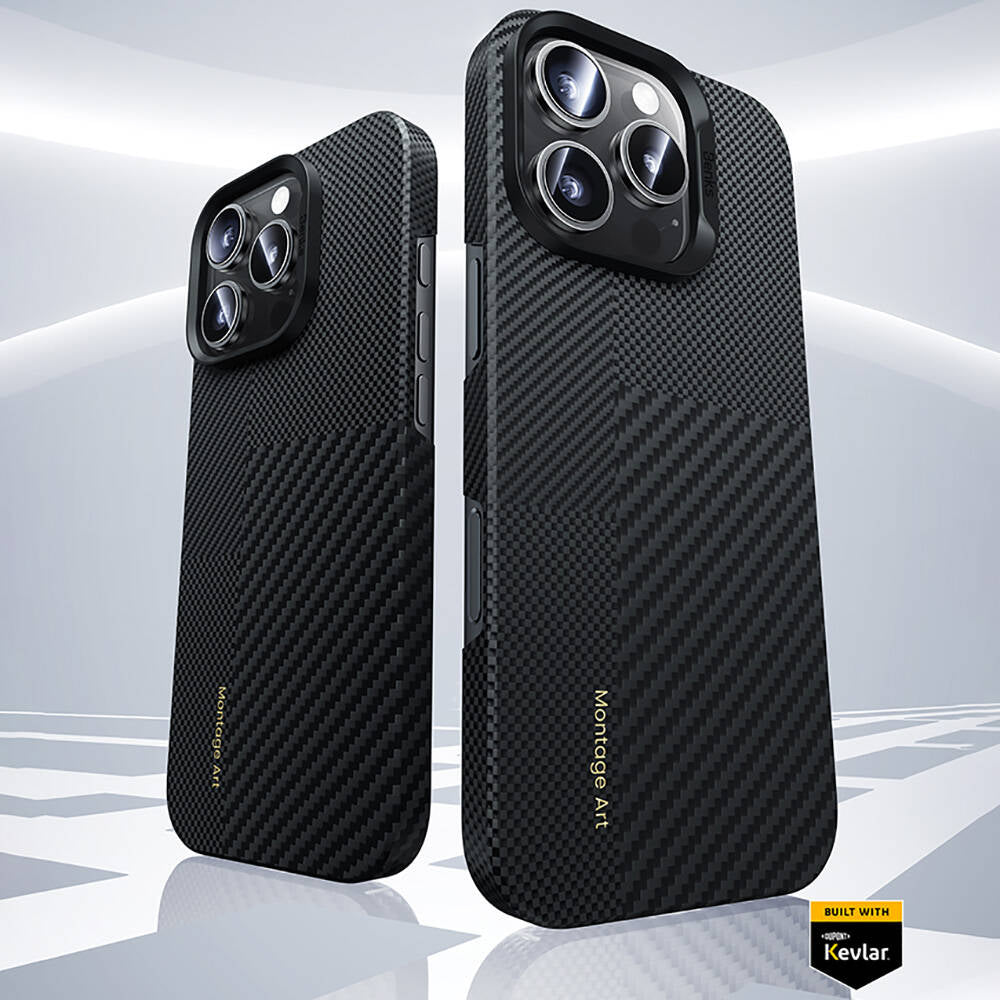 iPhone 16 Pro Max Kılıf M-safe Şarj Özellikli Karbon Fiber Benks Montage ArmorAir Kevlar Kılıf