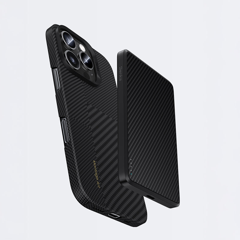 iPhone 16 Pro Max Kılıf Magsafe Şarj Özellikli Karbon Fiber Benks Yeni Seri Montage ArmorAir Kevlar Kılıf