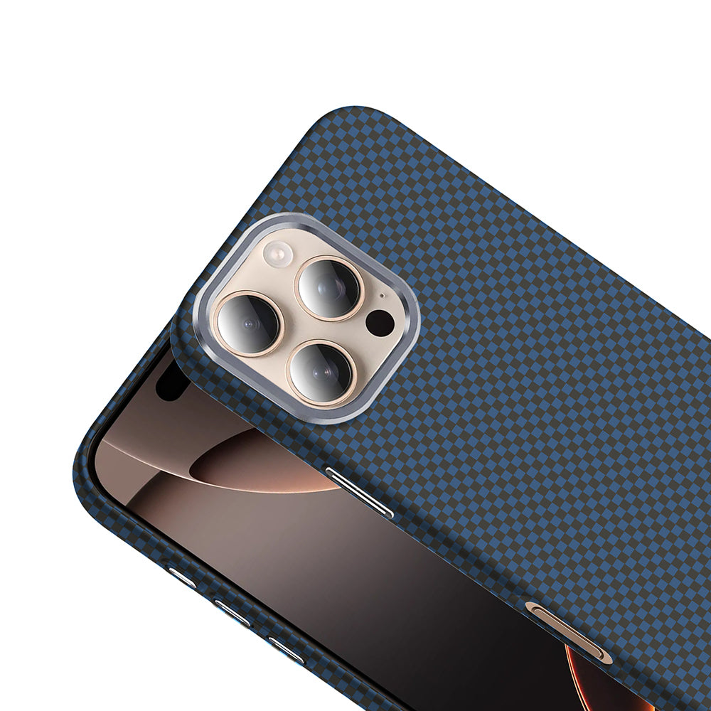 iPhone 16 Pro Max Kılıf M-safe Şarj Özellikli Karbon Fiber Görünümlü Zore Gros Kılıf