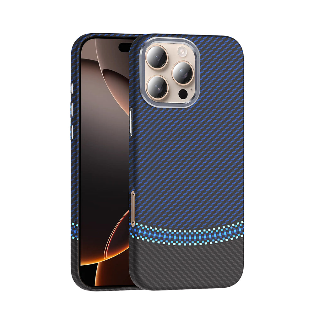 iPhone 16 Pro Max Kılıf M-safe Şarj Özellikli Karbon Fiber Görünümlü Zore Gros Kılıf