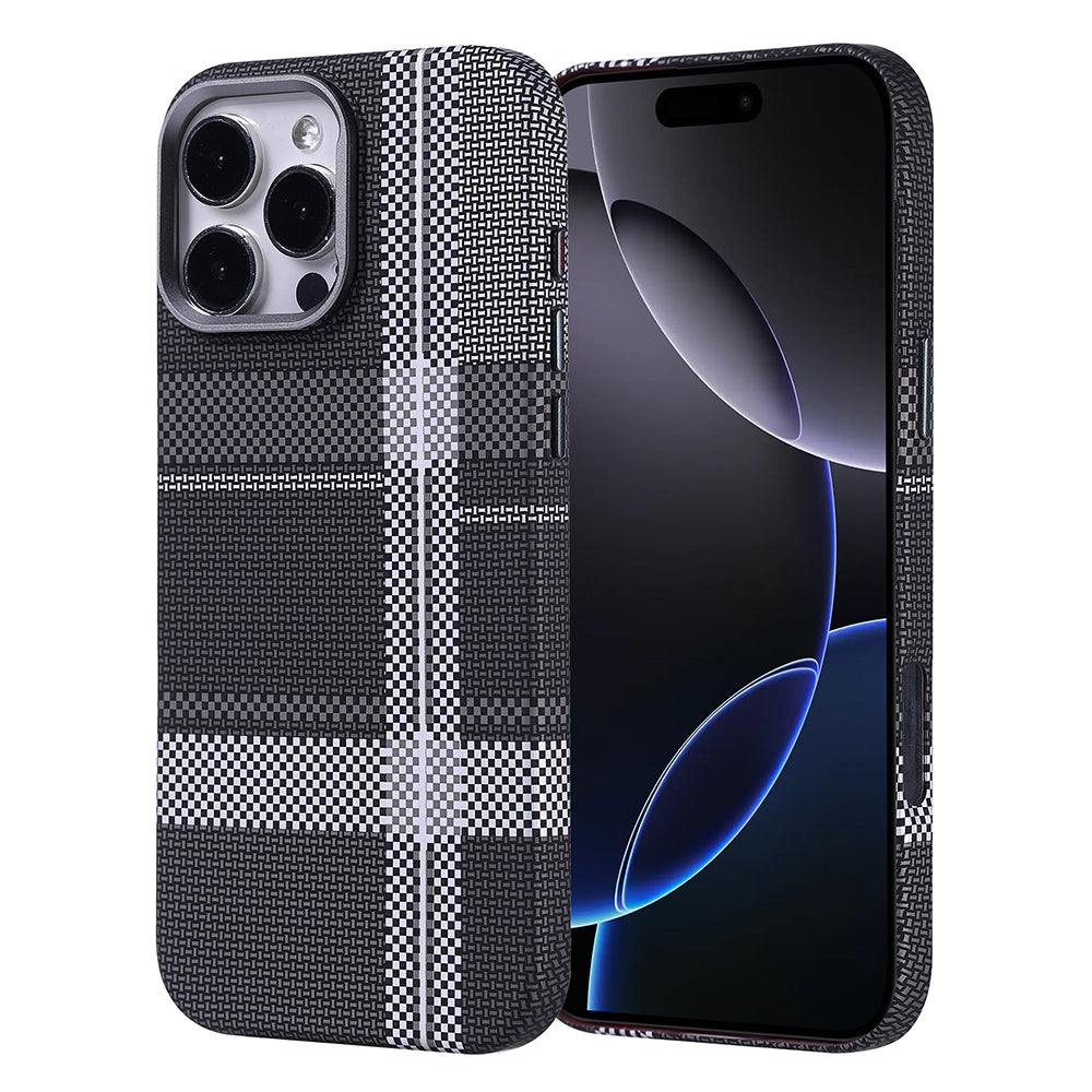 iPhone 16 Pro Max Kılıf M-safe Şarj Özellikli Karbon Fiber Görünümlü Zore Nekst Kılıf