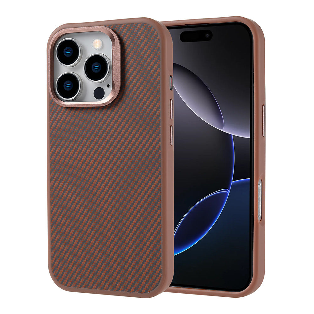 iPhone 16 Pro Max Kılıf M-safe Şarj Özellikli Karbon Fiber Görünümlü Zore Troy Kılıf