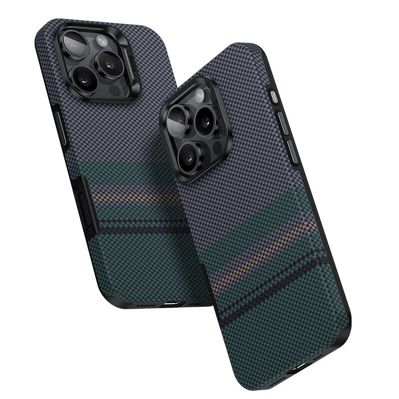 iPhone 16 Pro Max Kılıf M-safe Şarj Özellikli Karbon Fiber Tasarımlı Benks Aurora ArmorPro Kevlar Kılıf