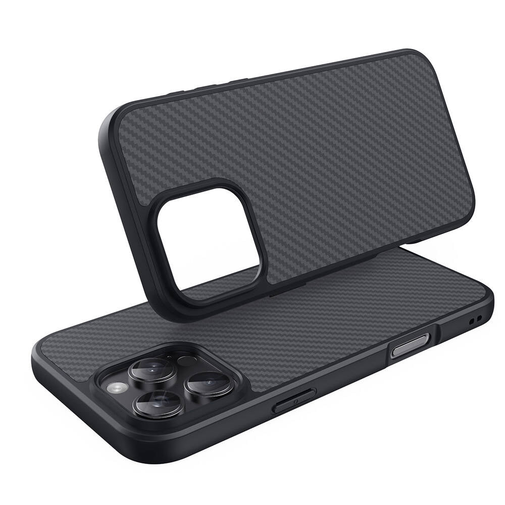 iPhone 16 Pro Max Kılıf M-safe Şarj Özellikli Karbon Fiber Tasarımlı Zore Elnino Kılıf