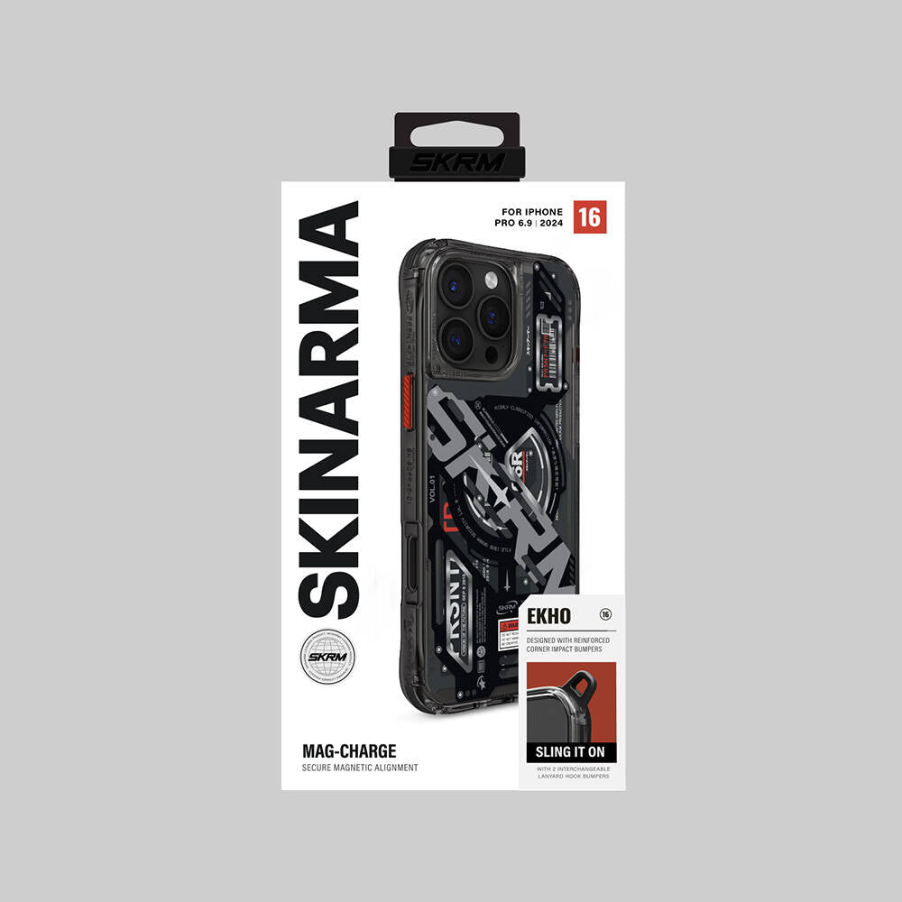 iPhone 16 Pro Max Kılıf M-safe Şarj Özellikli Katmanlı Makine Temalı SkinArma Ekho Kılıf