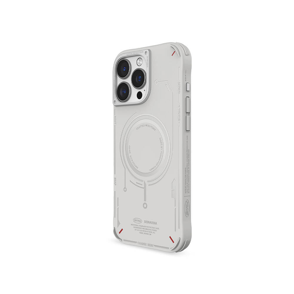 iPhone 16 Pro Max Kılıf M-safe Şarj Özellikli Metal Kamera Çerçeveli Skinarma Mecha Serisi Kılıf