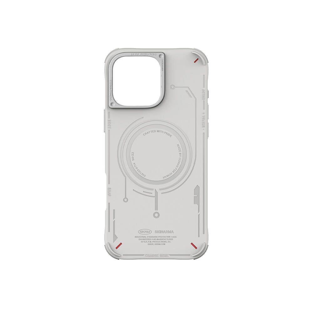 iPhone 16 Pro Max Kılıf M-safe Şarj Özellikli Metal Kamera Çerçeveli Skinarma Mecha Serisi Kılıf
