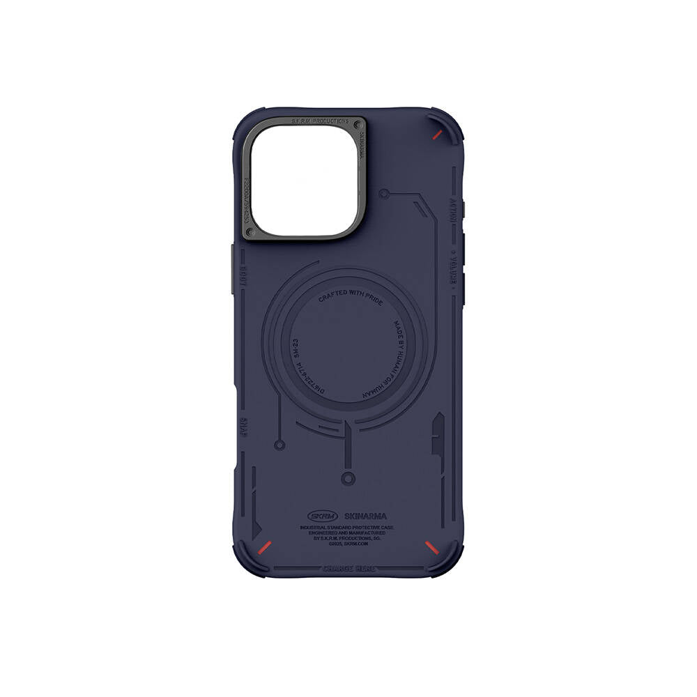 iPhone 16 Pro Max Kılıf M-safe Şarj Özellikli Metal Kamera Çerçeveli Skinarma Mecha Serisi Kılıf