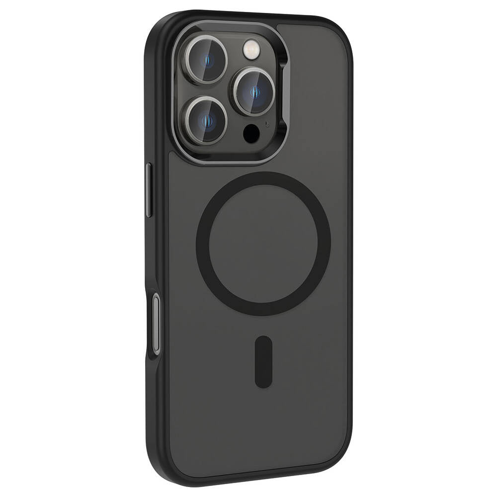 iPhone 16 Pro Max Kılıf M-safe Şarj Özellikli Parlak Kamera Çerçeveli Zore Kost Kılıf