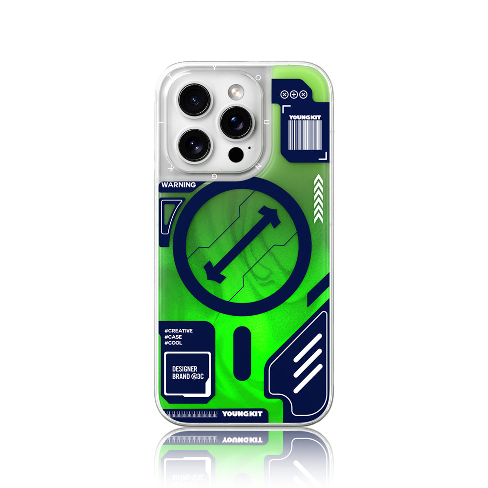 iPhone 16 Pro Max Kılıf M-safe Şarj Özellikli Parlak Kumlu Sıvılı Tasarımlı Galaxy Fantasy Serisi Kılıf