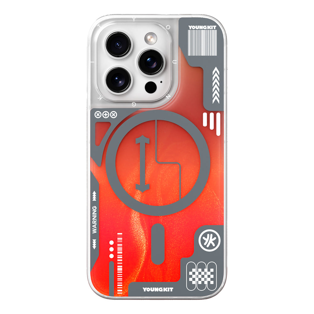 iPhone 16 Pro Max Kılıf M-safe Şarj Özellikli Parlak Kumlu Sıvılı Tasarımlı Galaxy Fantasy Serisi Kılıf