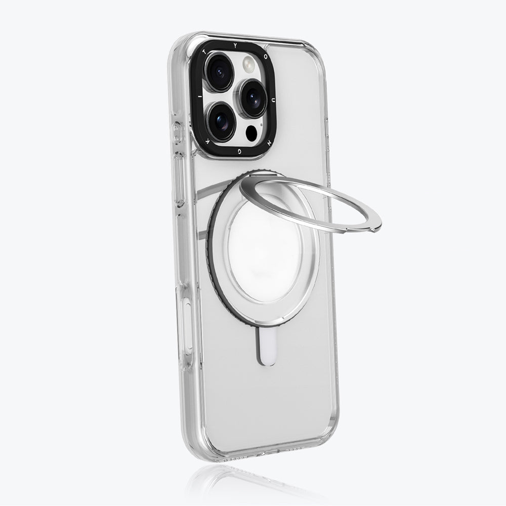 iPhone 16 Pro Max Kılıf M-safe Şarj Özellikli Parmak Ring Standlı Youngkit Pivot Serisi Kılıf
