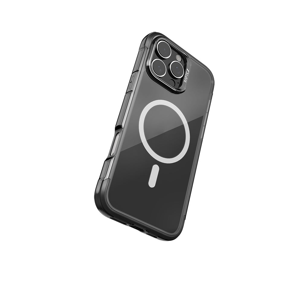 iPhone 16 Pro Max Kılıf M-safe Şarj Özellikli Raptic Air Serisi Airbag Tasarımlı Metal Köşelikli Şeffaf Kılıf