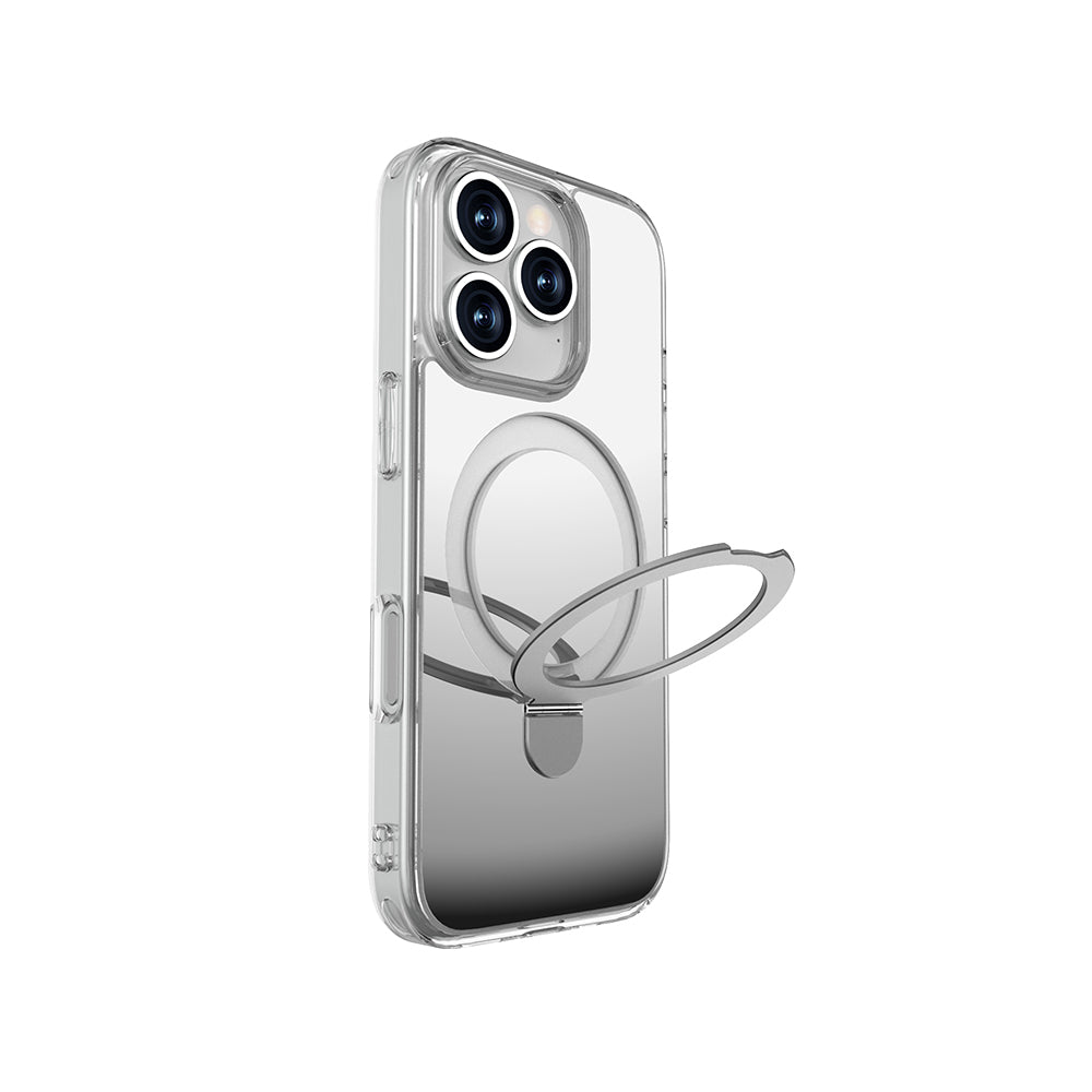 iPhone 16 Pro Max Kılıf M-safe Şarj Özellikli Raptic Air Stand Serisi Aynalı Arka Yüzey Standlı Kılıf