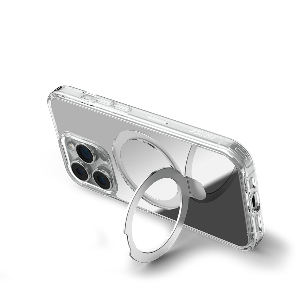 iPhone 16 Pro Max Kılıf M-safe Şarj Özellikli Raptic Air Stand Serisi Aynalı Arka Yüzey Standlı Kılıf