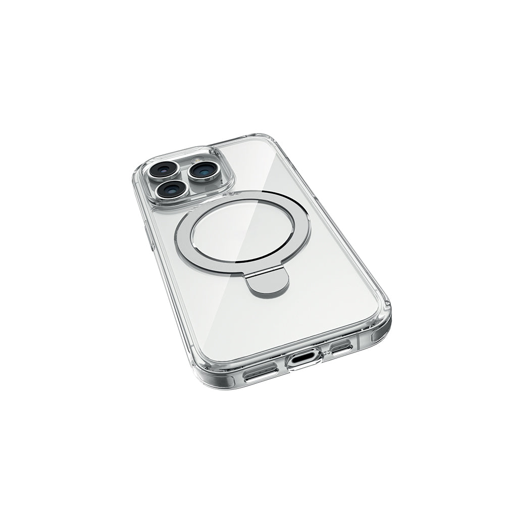 iPhone 16 Pro Max Kılıf M-safe Şarj Özellikli Raptic Air Stand Serisi Buzlu Transparan Tasarımlı Standlı Kılıf