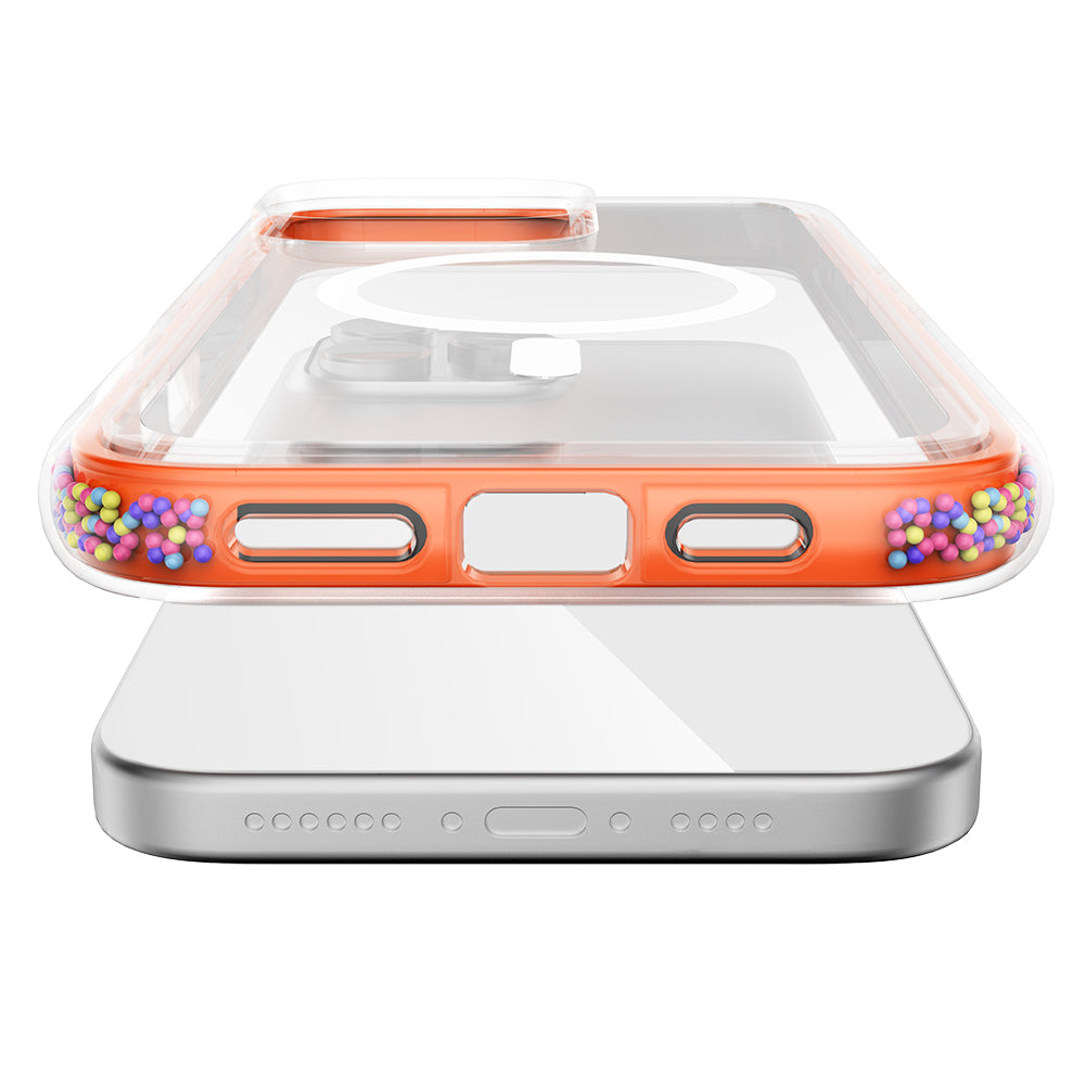 iPhone 16 Pro Max Kılıf M-safe Şarj Özellikli Raptic AirJoy Serisi Boncuk Tasarımlı Şeffaf Kılıf