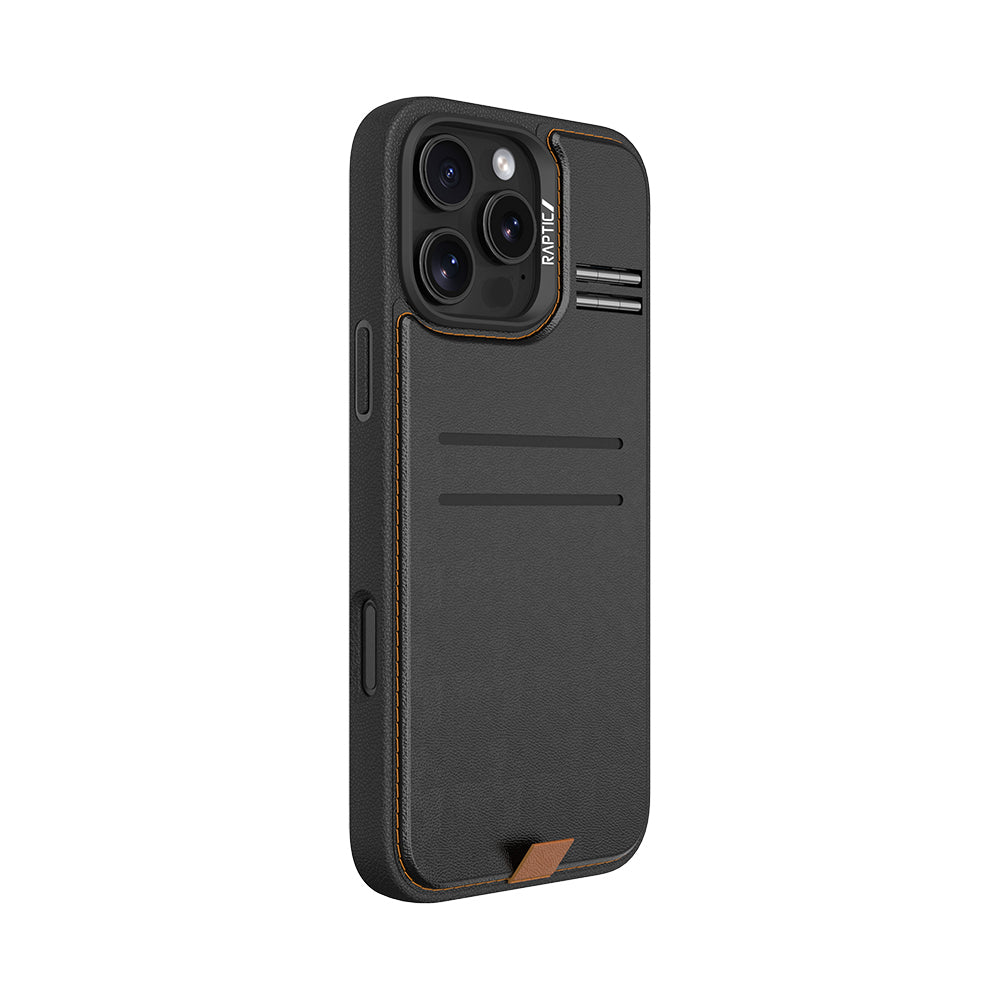 iPhone 16 Pro Max Kılıf M-safe Şarj Özellikli Raptic Slim Wallet Serisi Deri Görünümlü Kartlıklı Standlı Kılıf