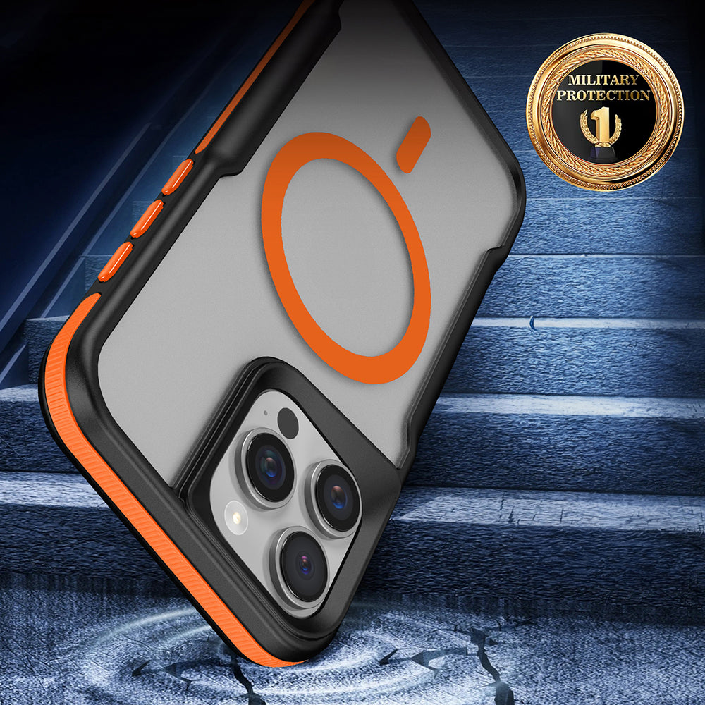 iPhone 16 Pro Max Kılıf M-safe Şarj Özellikli Renkli Kenar Airbag Şeritli Zore Lamer Kılıf