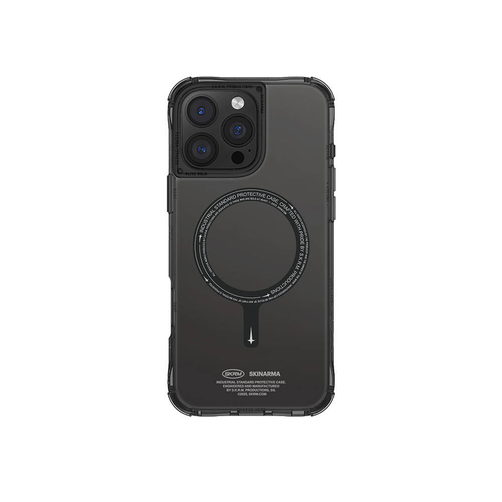 iPhone 16 Pro Max Kılıf M-safe Şarj Özellikli Şeffaf Airbag Tasarımlı Skinarma Saido Kılıf