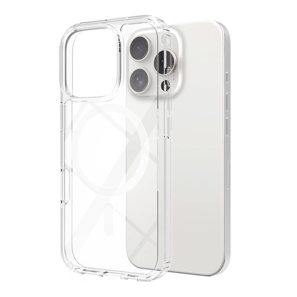 iPhone 16 Pro Max Kılıf M-safe Şarj Özellikli Şeffaf Sert PC Zore Embos Kılıf