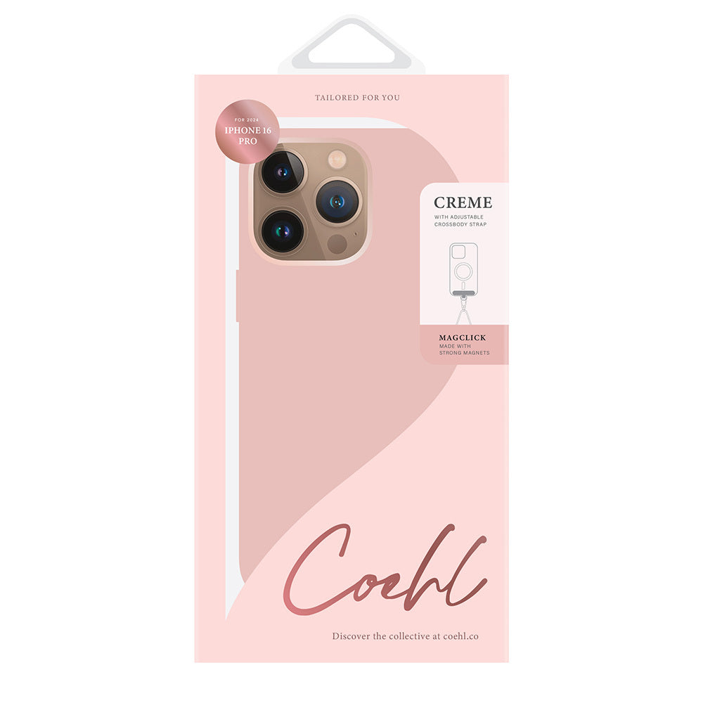 iPhone 16 Pro Max Kılıf M-safe Şarj Özellikli Soft Arka Yüzey Askı İpli Coehl Creme Kılıf