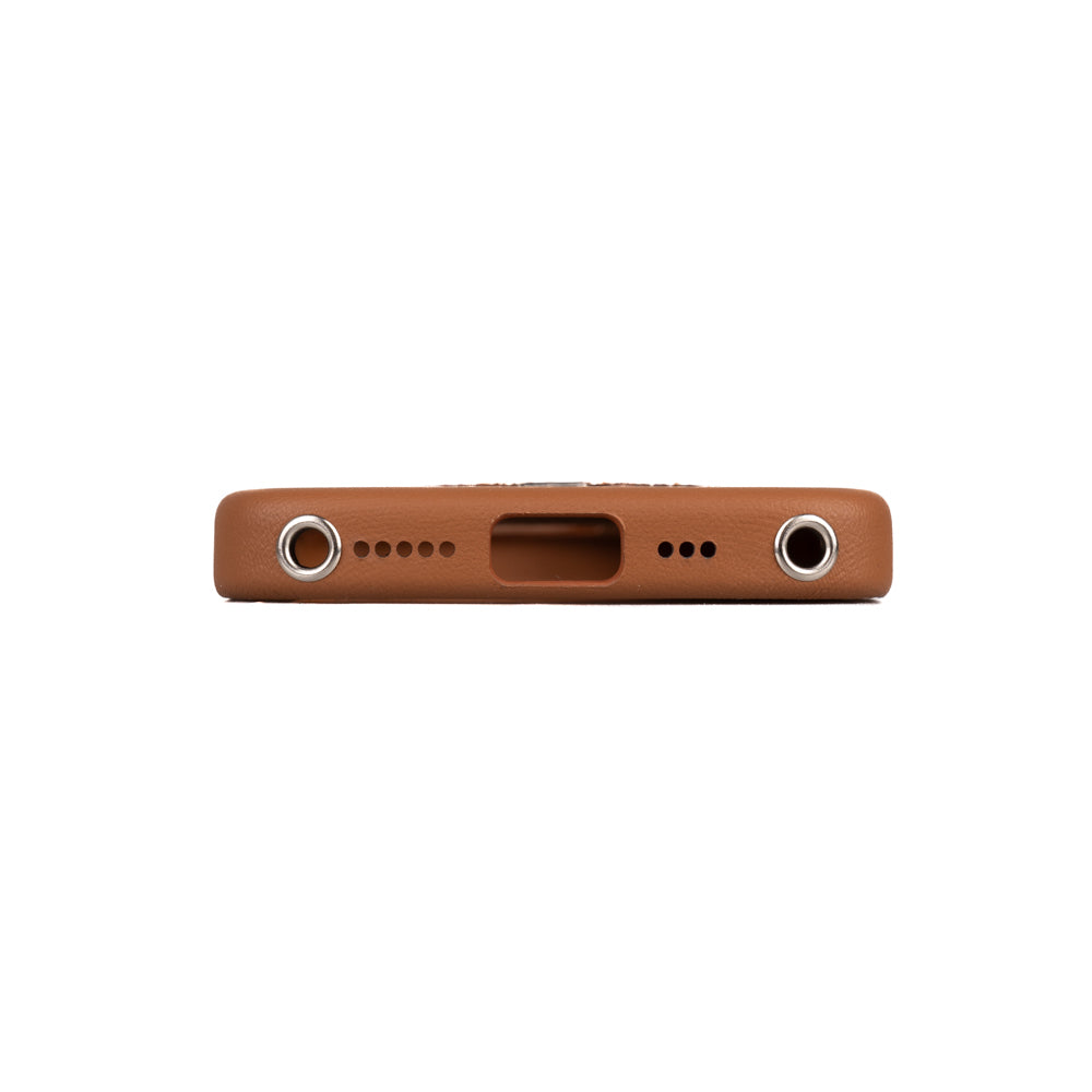 iPhone 16 Pro Max Kılıf M-safe Şarj Özellikli Standlı Suni Deri Tasarımlı Pynana Dancing Circle Serisi Kılıf