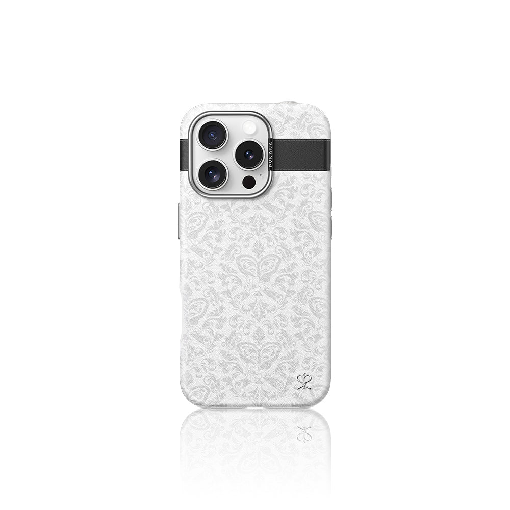 iPhone 16 Pro Max Kılıf M-safe Şarj Özellikli Suni Deri Tasarımlı Desenli Pynana Print Serisi Kılıf
