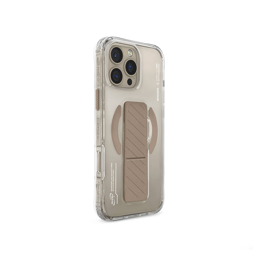 iPhone 16 Pro Max Kılıf M-safe Şarj Özellikli Teknoloji Desenli Standlı Skinarma Axon Kılıf
