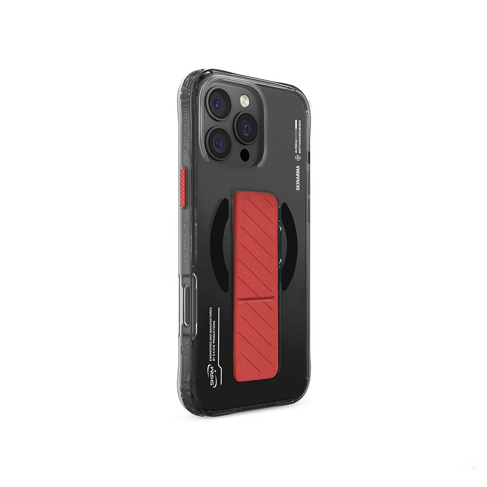 iPhone 16 Pro Max Kılıf M-safe Şarj Özellikli Teknoloji Desenli Standlı Skinarma Axon Kılıf