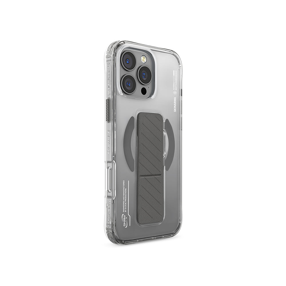 iPhone 16 Pro Max Kılıf M-safe Şarj Özellikli Teknoloji Desenli Standlı Skinarma Axon Kılıf