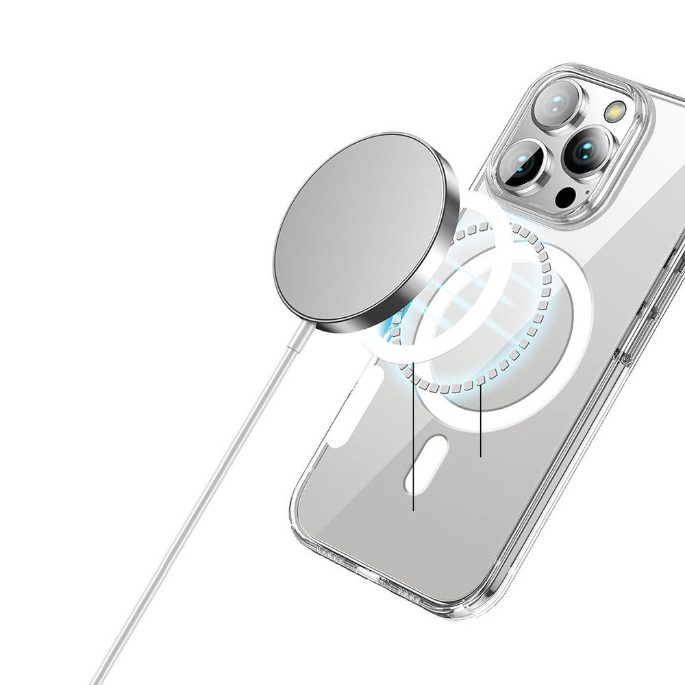 iPhone 16 Pro Max Kılıf M-safe Şarj Özellikli Transparan Sert PC Wlons Pita Kılıf