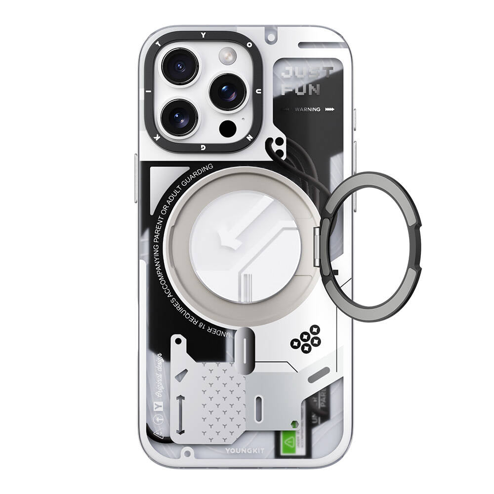 iPhone 16 Pro Max Kılıf M-safe Şarj Özellikli Youngkit 360° Standlı Starship Serisi Kılıf