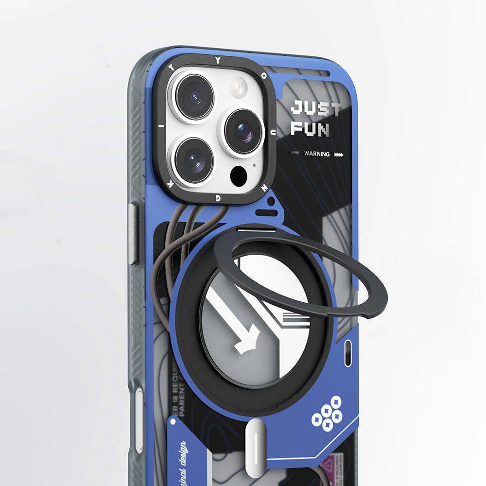 iPhone 16 Pro Max Kılıf M-safe Şarj Özellikli Youngkit 360° Standlı Starship Serisi Kılıf