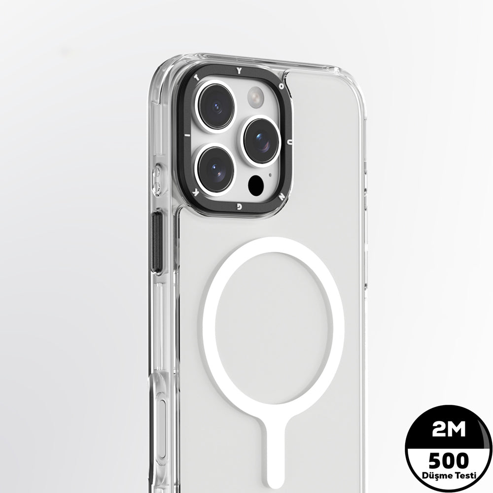 iPhone 16 Pro Max Kılıf M-safe Şarj Özellikli YoungKit Crystal Color Serisi Kılıf