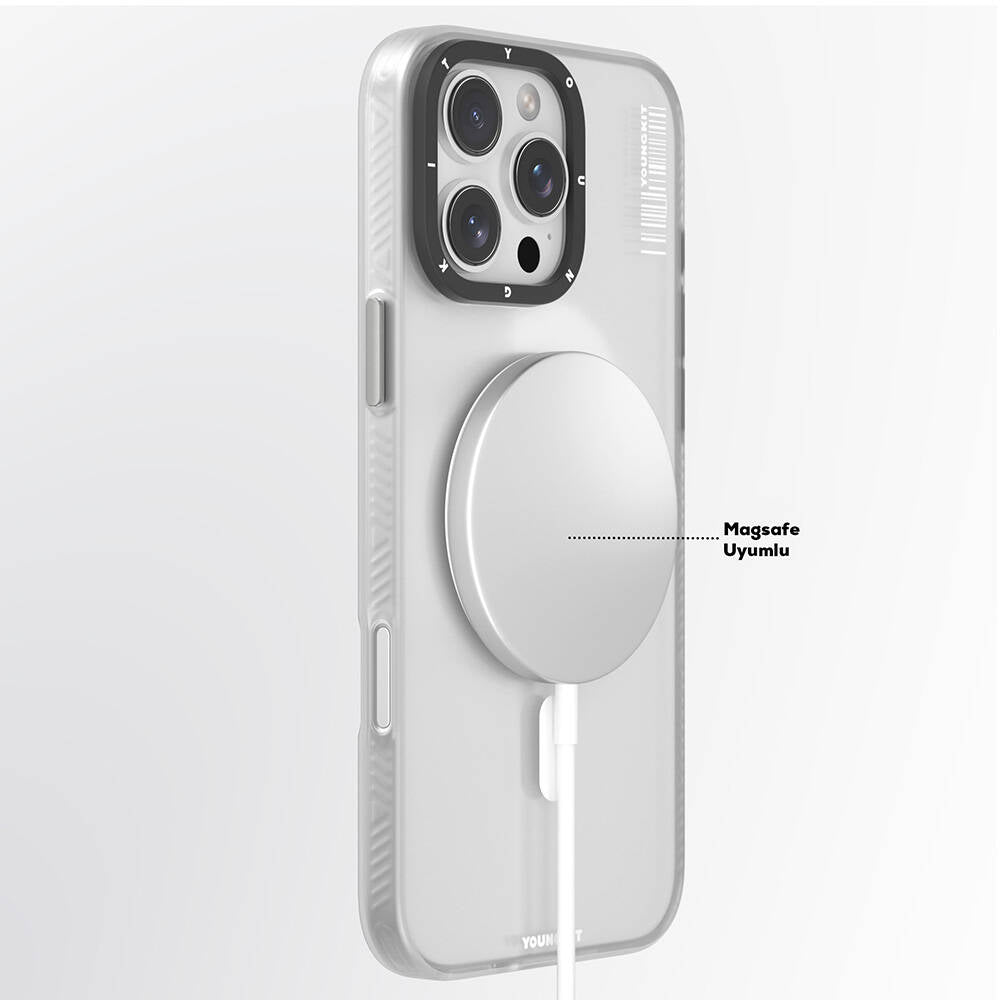 iPhone 16 Pro Max Kılıf M-safe Şarj Özellikli Youngkit Hidden Sand Serisi Kılıf