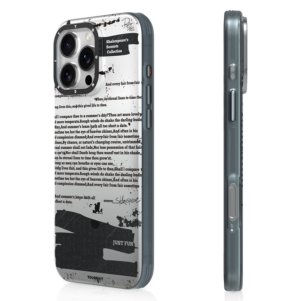 iPhone 16 Pro Max Kılıf M-safe Şarj Özellikli Youngkit Literary Serisi Shakespeare Kılıf
