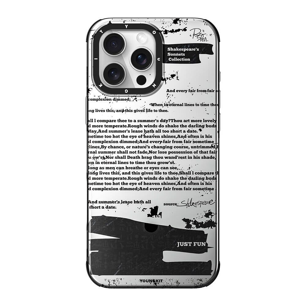 iPhone 16 Pro Max Kılıf M-safe Şarj Özellikli Youngkit Literary Serisi Shakespeare Kılıf