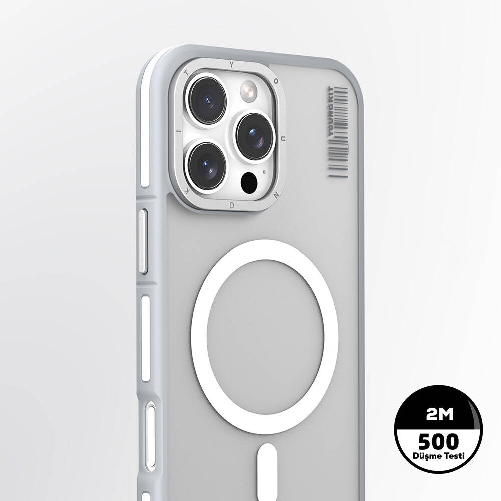 iPhone 16 Pro Max Kılıf M-safe Şarj Özellikli Youngkit Rock Sand Serisi Kılıf