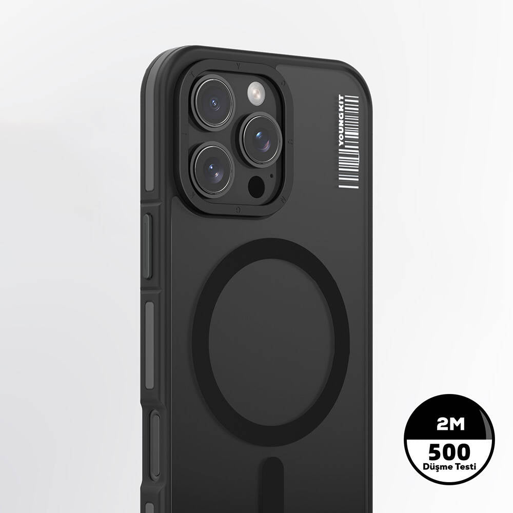iPhone 16 Pro Max Kılıf M-safe Şarj Özellikli Youngkit Rock Sand Serisi Kılıf