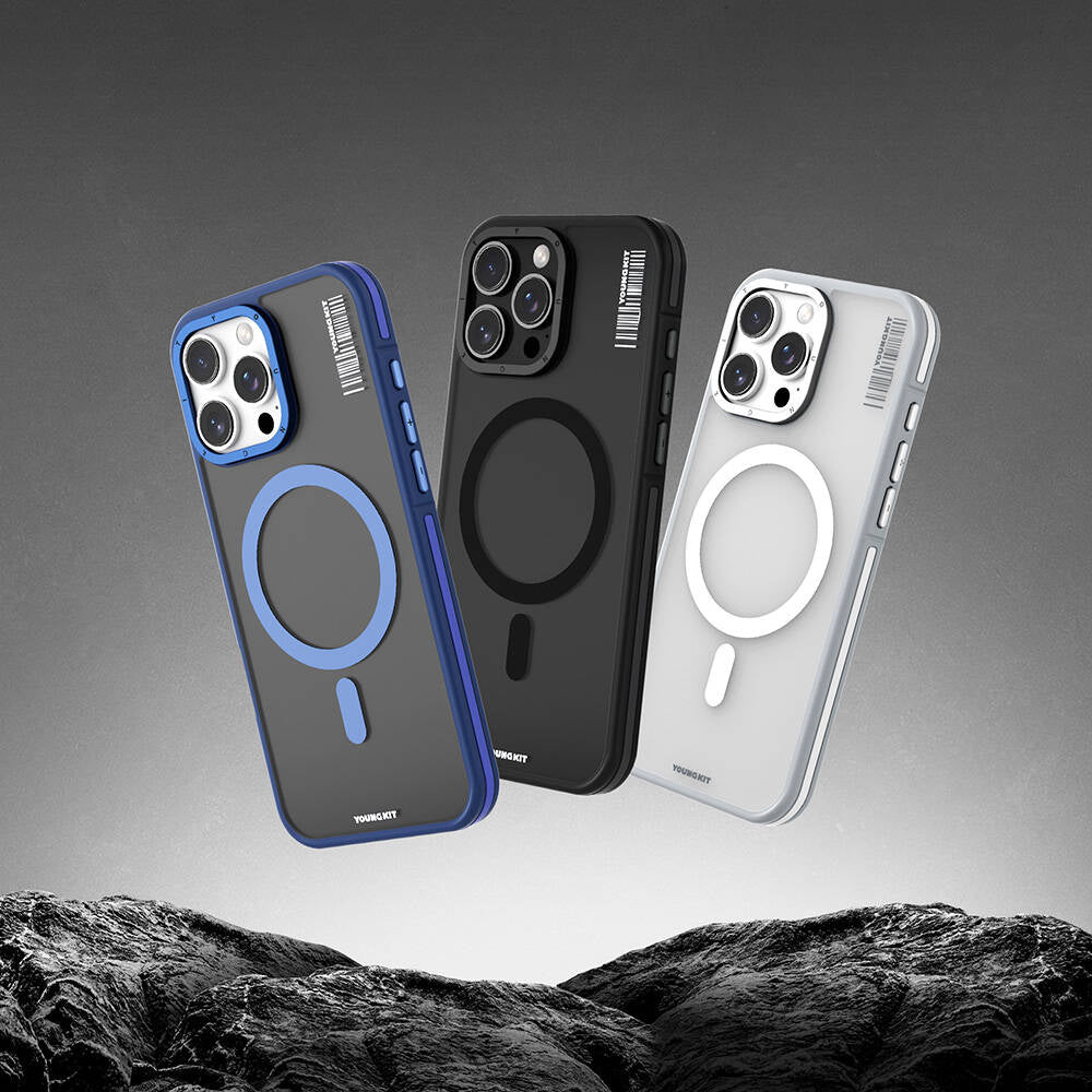 iPhone 16 Pro Max Kılıf M-safe Şarj Özellikli Youngkit Rock Sand Serisi Kılıf