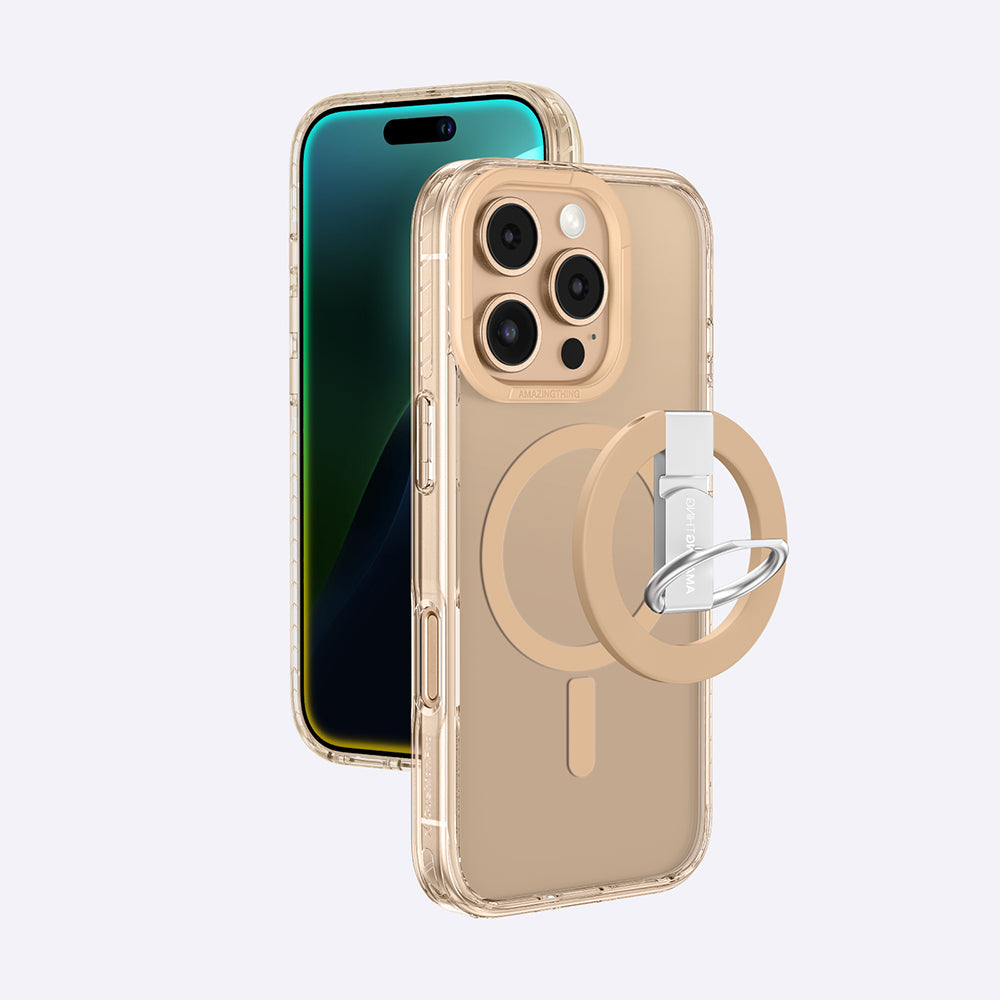 iPhone 16 Pro Max Kılıf M-safe Şarj Özellikli Yüzük Standlı Amazingthing Titan Pro Serisi Kılıf