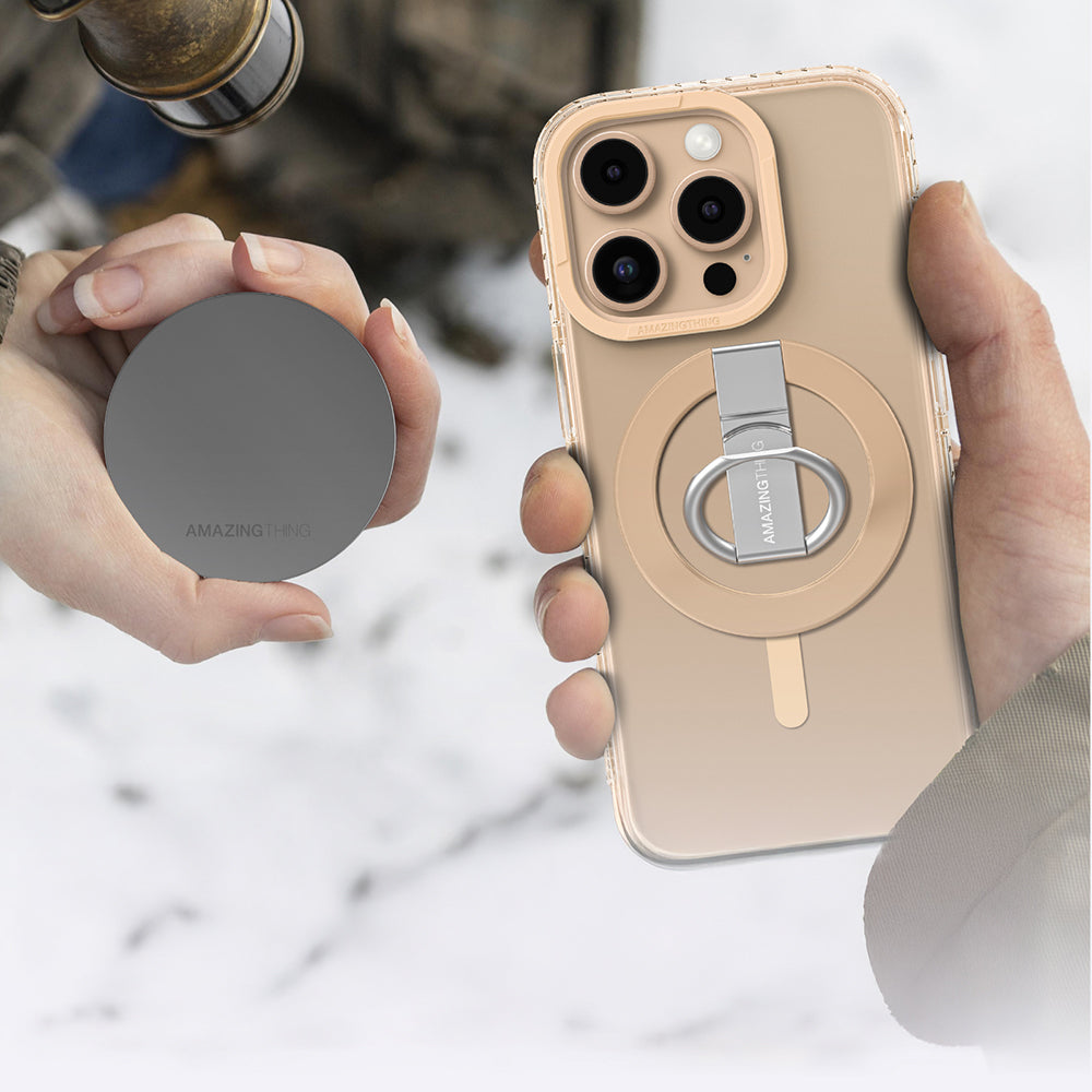 iPhone 16 Pro Max Kılıf M-safe Şarj Özellikli Yüzük Standlı Amazingthing Titan Pro Serisi Kılıf