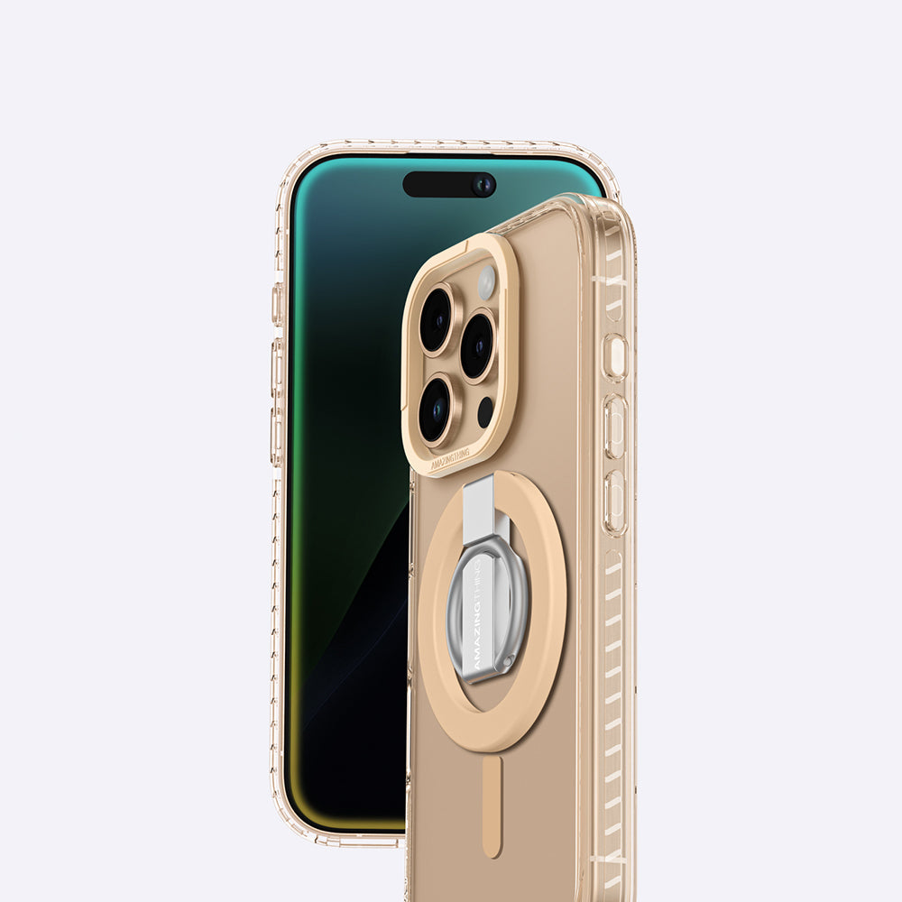 iPhone 16 Pro Max Kılıf M-safe Şarj Özellikli Yüzük Standlı Amazingthing Titan Pro Serisi Kılıf