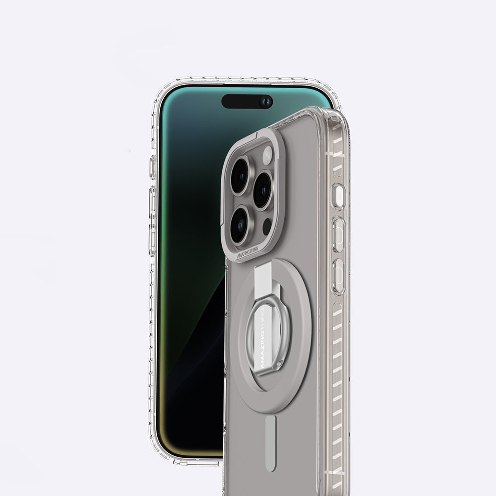 iPhone 16 Pro Max Kılıf M-safe Şarj Özellikli Yüzük Standlı Amazingthing Titan Pro Serisi Kılıf