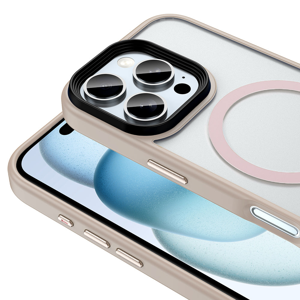 iPhone 16 Pro Max Kılıf Mat Arka Yüzey Wireless Şarj Özellikli Zore Flet M-safe Kılıf