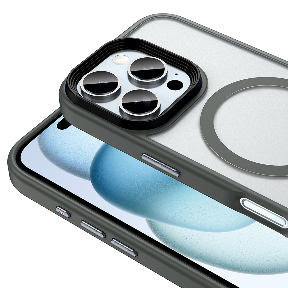 iPhone 16 Pro Max Kılıf Mat Arka Yüzey Wireless Şarj Özellikli Zore Flet M-safe Kılıf
