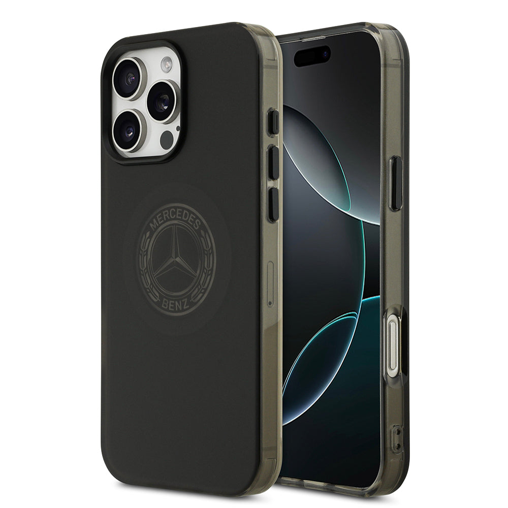 iPhone 16 Pro Max Kılıf Mercedes Benz Orijinal Lisanslı M-safe Şarj Özellikli Buzlu PC Nostaljik Yıldız Dizayn Kılıf