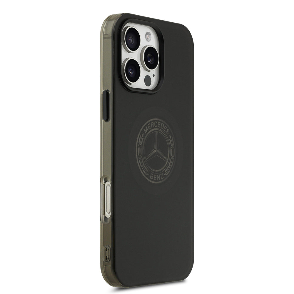 iPhone 16 Pro Max Kılıf Mercedes Benz Orijinal Lisanslı M-safe Şarj Özellikli Buzlu PC Nostaljik Yıldız Dizayn Kılıf