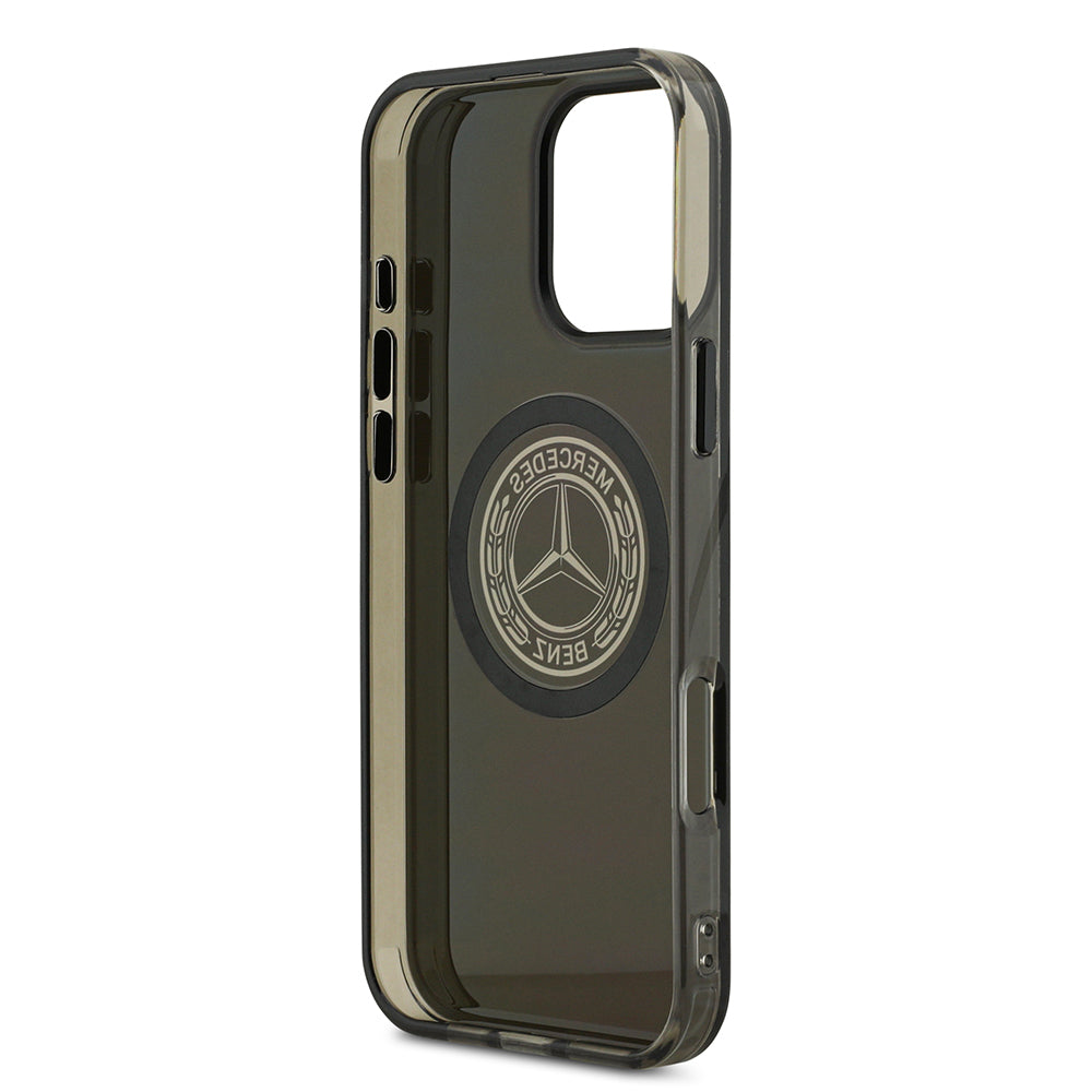 iPhone 16 Pro Max Kılıf Mercedes Benz Orijinal Lisanslı M-safe Şarj Özellikli Buzlu PC Nostaljik Yıldız Dizayn Kılıf